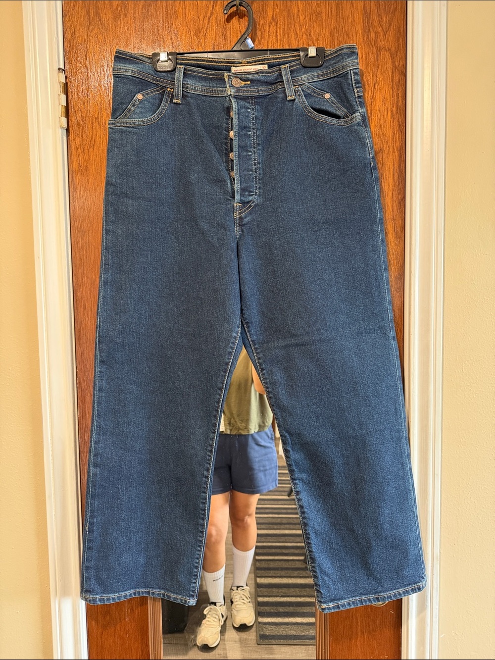 High-Rise Women's Straight-Leg Jeans in Dark Blue